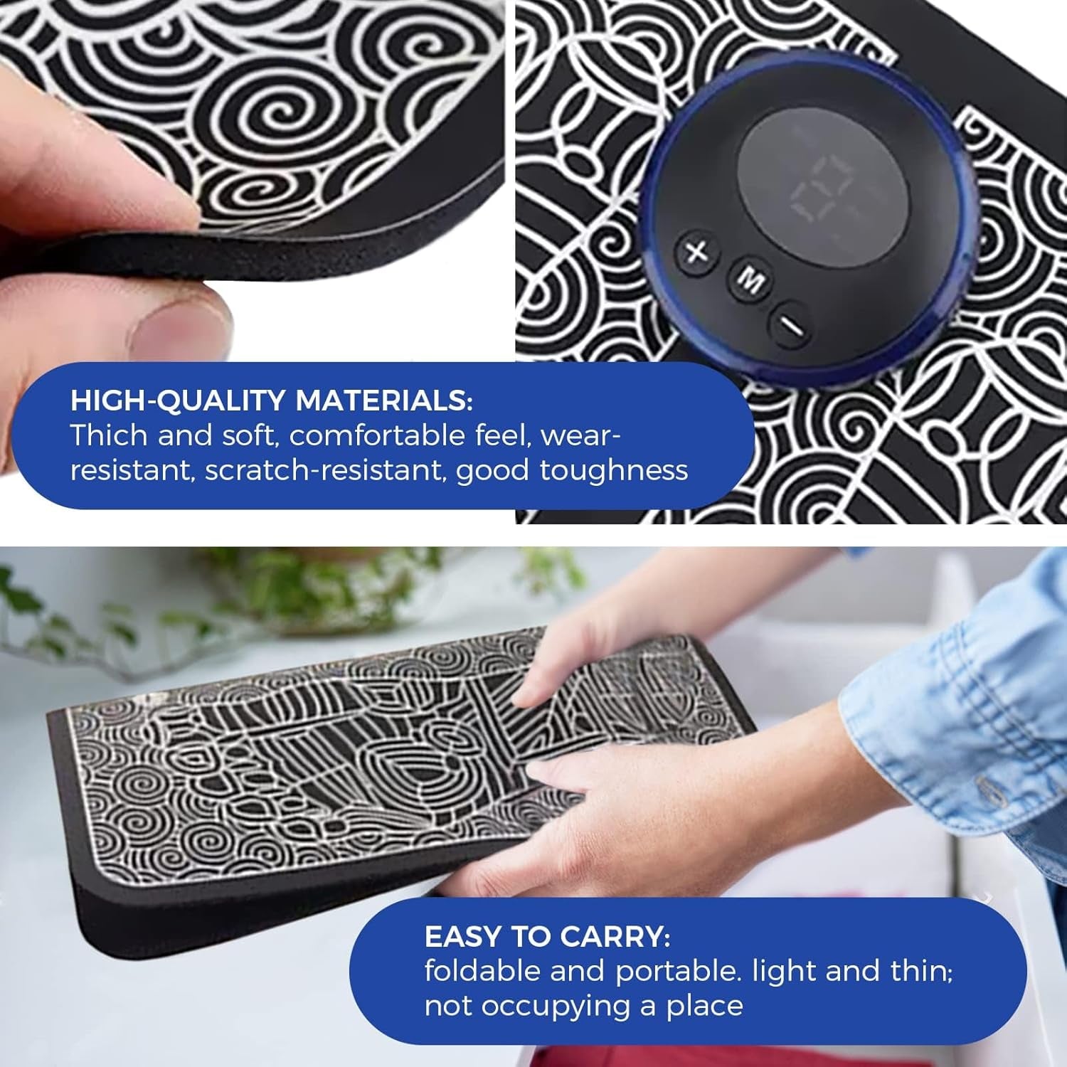 Foot Massager Mat, Feet Massager for Pain Relief and Circulation, Relax Stiffness Muscles, Relieve Feet, Ankles, Achilles Tendons, Calf Muscles Pain
