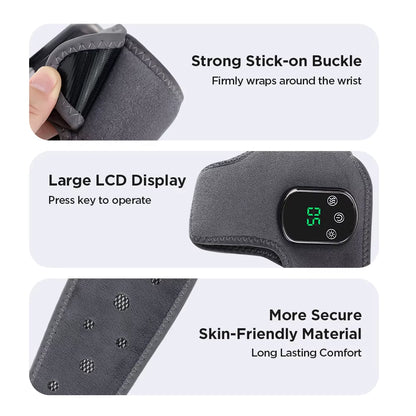 Electric Foot Ankle Massager with Heat & Vibration Cordless Heating Pad Ankle Wrap for Sports Recovery Warm Support Brace Belt