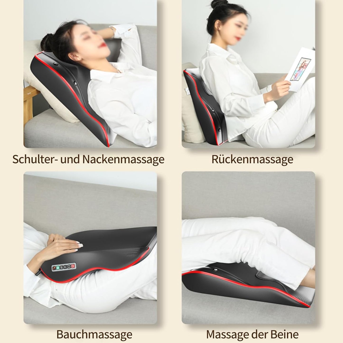 Back Massager with Heat, Massager Neck Massager, Shiatsu Wireless with 3D Massage Heads and 3 Speed, Muscle Pain Relief, for Neck, Back, Shoulder, Gifts, Black