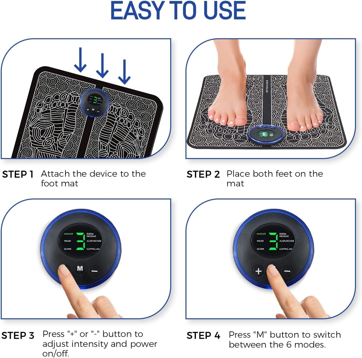 Foot Massager Mat, Feet Massager for Pain Relief and Circulation, Relax Stiffness Muscles, Relieve Feet, Ankles, Achilles Tendons, Calf Muscles Pain