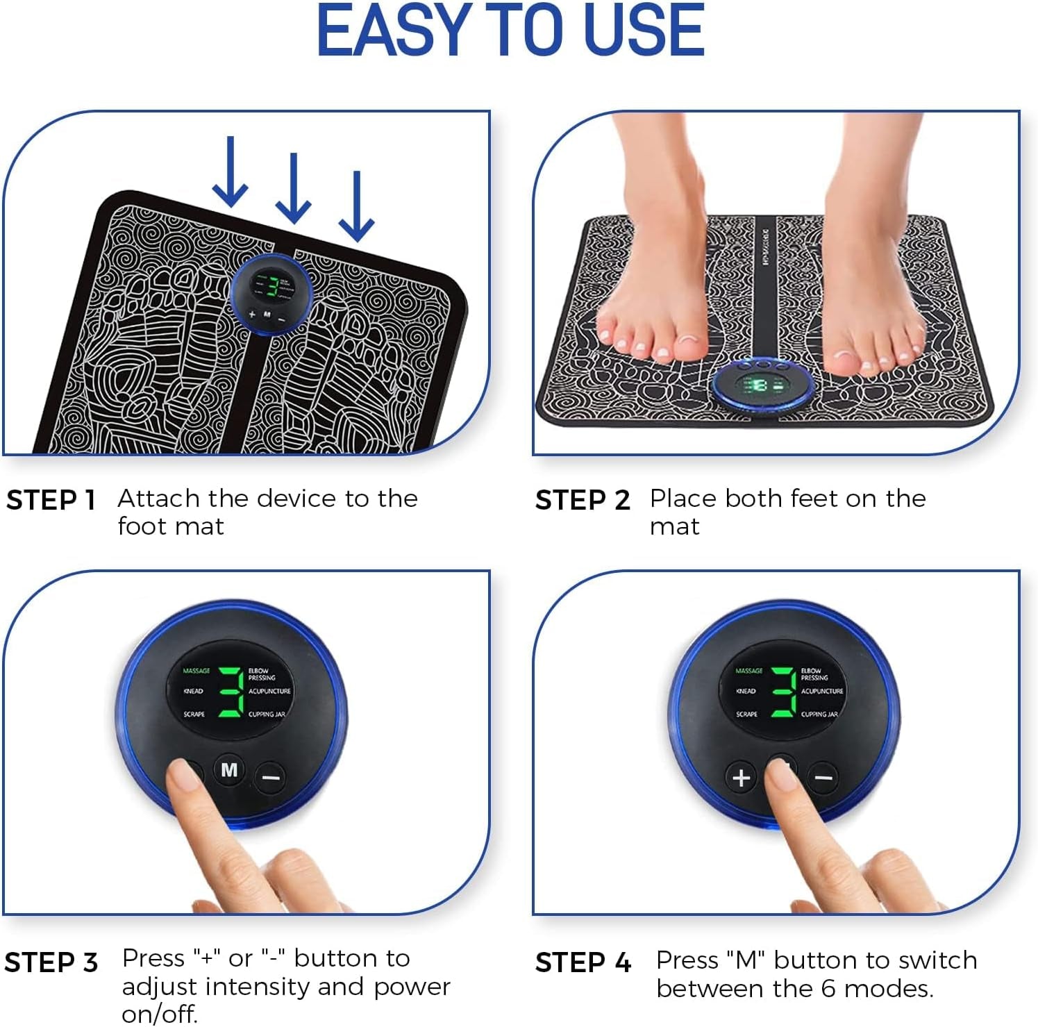 Foot Massager Mat, Feet Massager for Pain Relief and Circulation, Relax Stiffness Muscles, Relieve Feet, Ankles, Achilles Tendons, Calf Muscles Pain