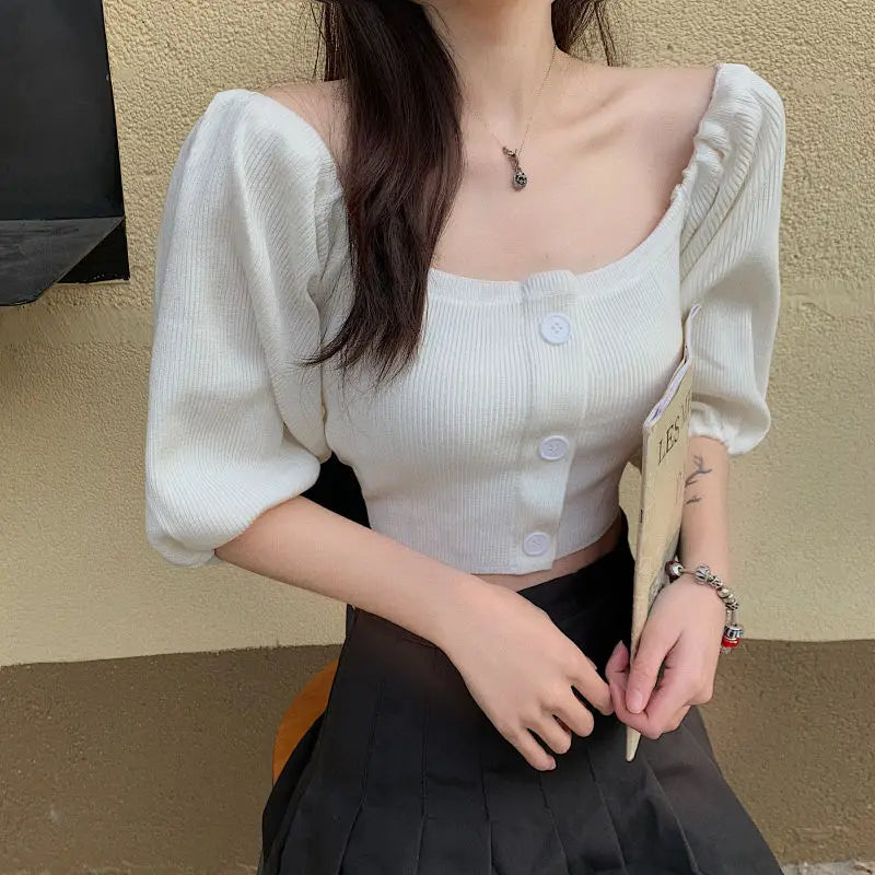 Woman Tshirts T-Shirt Shory Style T-Shirt Sexy Off-Shoulder Top Women Crop Top Mujer Camisetas