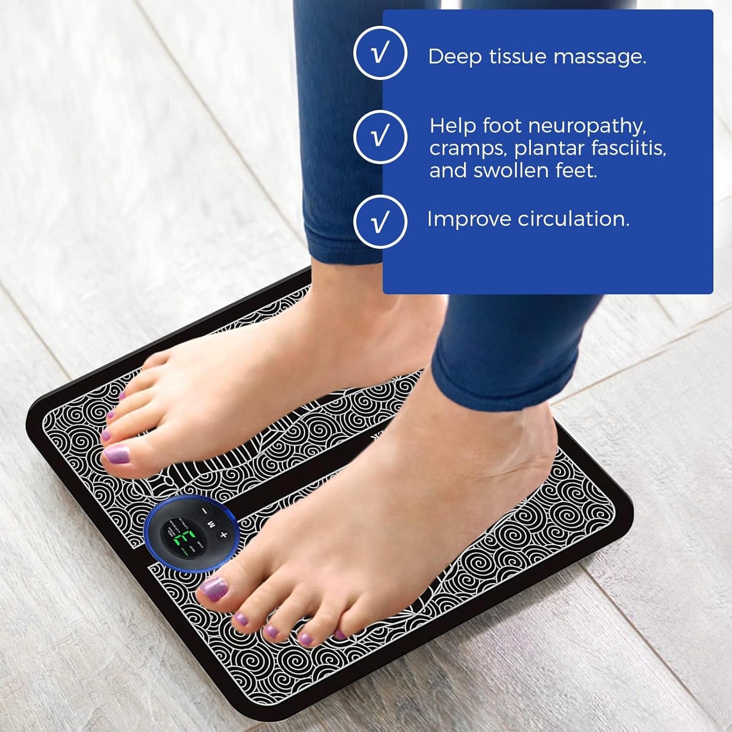 Foot Massager Mat, Feet Massager for Pain Relief and Circulation, Relax Stiffness Muscles, Relieve Feet, Ankles, Achilles Tendons, Calf Muscles Pain