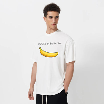 Dolce & Banana Print Mens T-Shirts Crewneck Breathable Tops Oversized Comfortable Tshirt Men'S Short Sleeve S-XXXL Tees Shirts