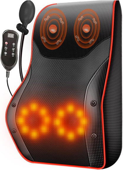 Back Massager with Heat, Massager Neck Massager, Shiatsu Wireless with 3D Massage Heads and 3 Speed, Muscle Pain Relief, for Neck, Back, Shoulder, Gifts, Black