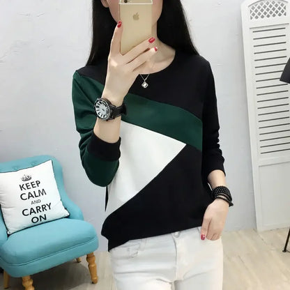 Woman Tshirts Women'S Long-Sleeved T-Shirt Autumn and Winter Loose Multicolor Hoodie Tops Mujer Camisetas