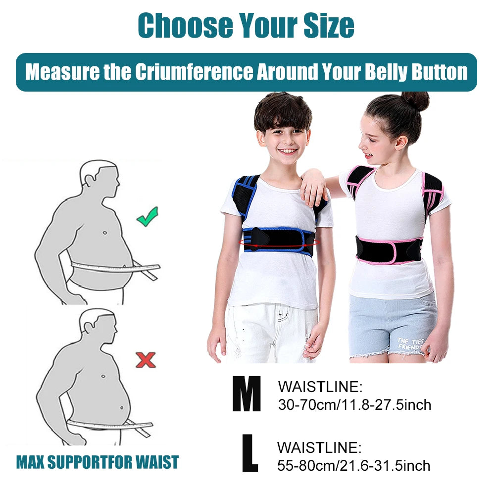 Children Back Posture Corrector Orthopedic Corset Shoulder Lumbar Wasit Support Correction Kids Teens Straighten Upper Belt