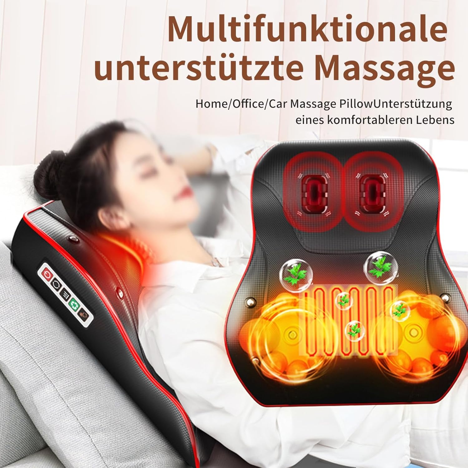 Back Massager with Heat, Massager Neck Massager, Shiatsu Wireless with 3D Massage Heads and 3 Speed, Muscle Pain Relief, for Neck, Back, Shoulder, Gifts, Black