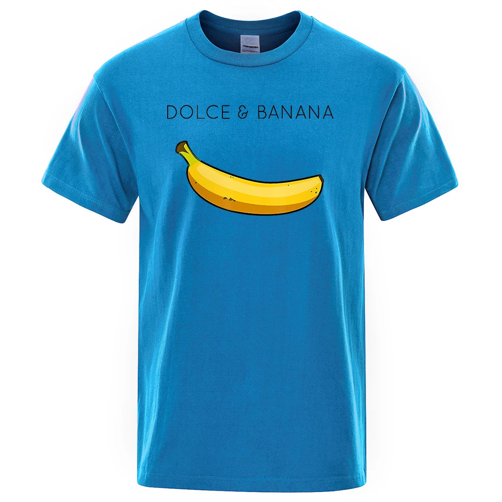Dolce & Banana Print Mens T-Shirts Crewneck Breathable Tops Oversized Comfortable Tshirt Men'S Short Sleeve S-XXXL Tees Shirts