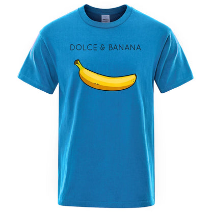 Dolce & Banana Print Mens T-Shirts Crewneck Breathable Tops Oversized Comfortable Tshirt Men'S Short Sleeve S-XXXL Tees Shirts