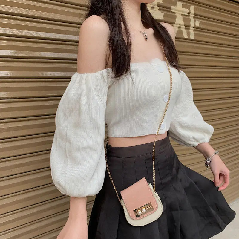 Woman Tshirts T-Shirt Shory Style T-Shirt Sexy Off-Shoulder Top Women Crop Top Mujer Camisetas