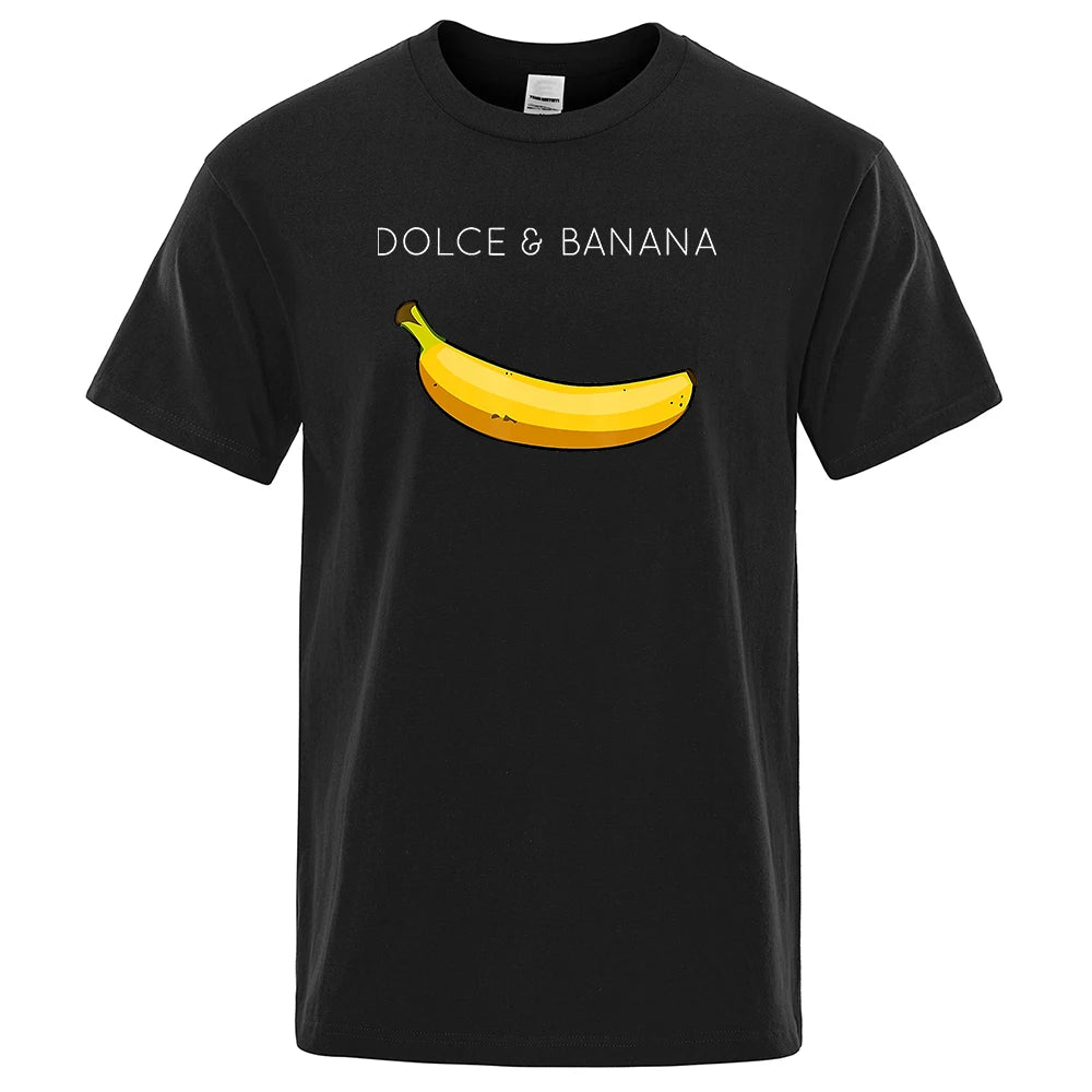Dolce & Banana Print Mens T-Shirts Crewneck Breathable Tops Oversized Comfortable Tshirt Men'S Short Sleeve S-XXXL Tees Shirts