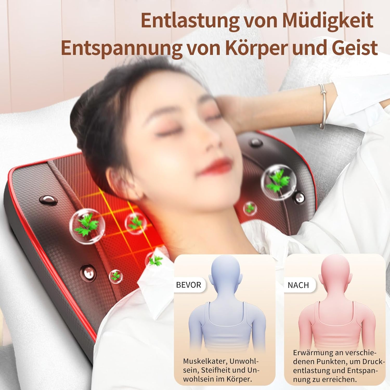 Back Massager with Heat, Massager Neck Massager, Shiatsu Wireless with 3D Massage Heads and 3 Speed, Muscle Pain Relief, for Neck, Back, Shoulder, Gifts, Black