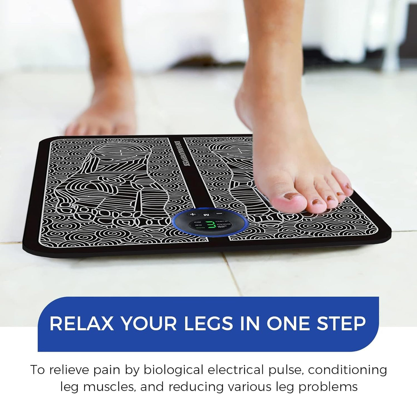 Foot Massager Mat, Feet Massager for Pain Relief and Circulation, Relax Stiffness Muscles, Relieve Feet, Ankles, Achilles Tendons, Calf Muscles Pain