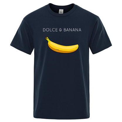 Dolce & Banana Print Mens T-Shirts Crewneck Breathable Tops Oversized Comfortable Tshirt Men'S Short Sleeve S-XXXL Tees Shirts