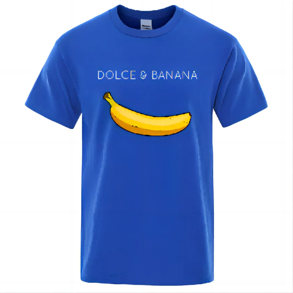 Dolce & Banana Print Mens T-Shirts Crewneck Breathable Tops Oversized Comfortable Tshirt Men'S Short Sleeve S-XXXL Tees Shirts