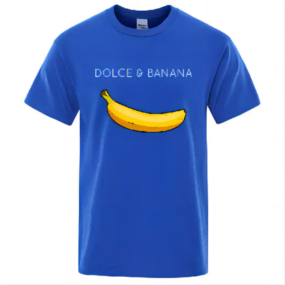 Dolce & Banana Print Mens T-Shirts Crewneck Breathable Tops Oversized Comfortable Tshirt Men'S Short Sleeve S-XXXL Tees Shirts
