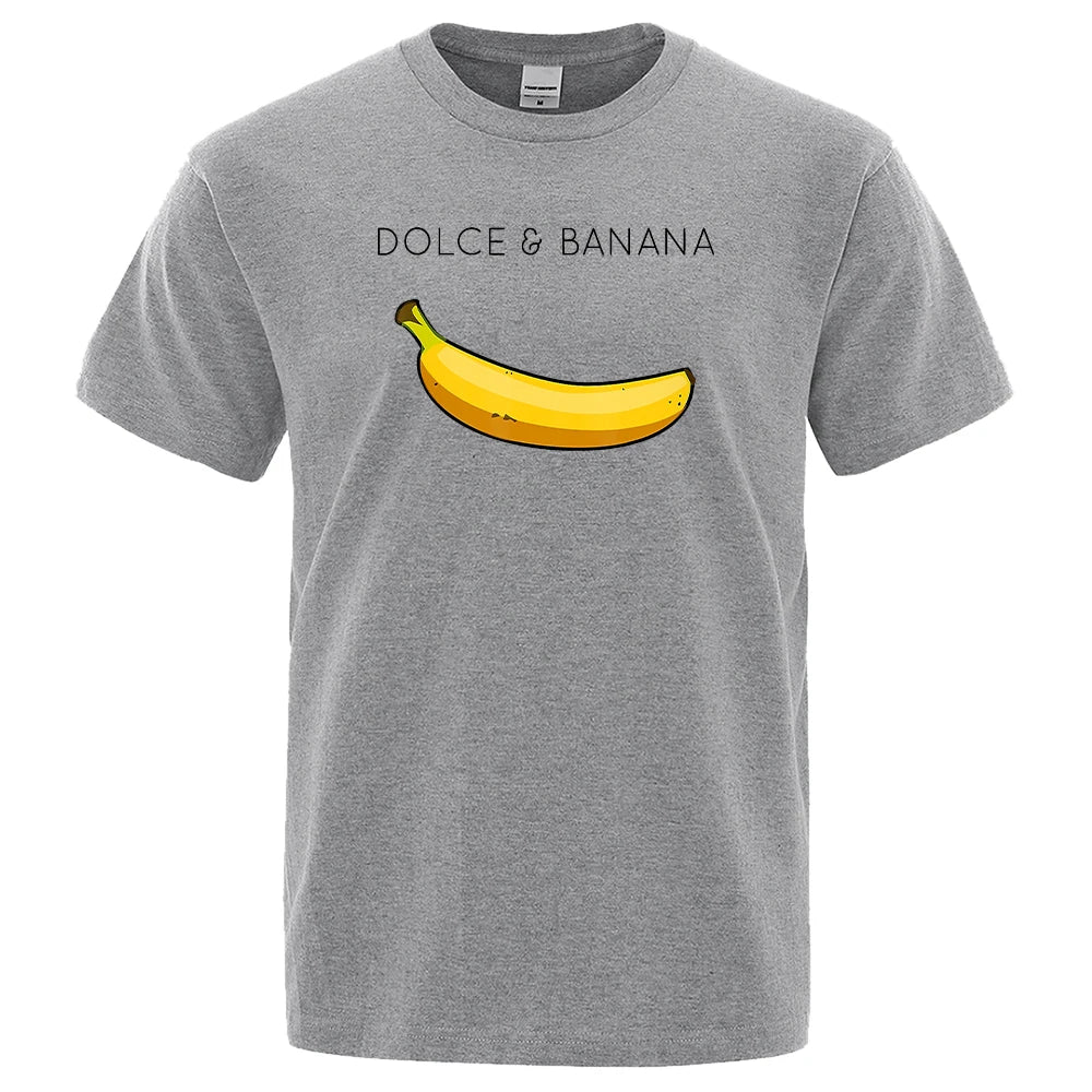 Dolce & Banana Print Mens T-Shirts Crewneck Breathable Tops Oversized Comfortable Tshirt Men'S Short Sleeve S-XXXL Tees Shirts