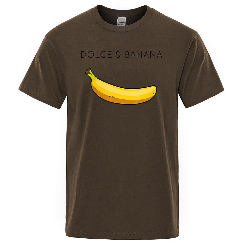 Dolce & Banana Print Mens T-Shirts Crewneck Breathable Tops Oversized Comfortable Tshirt Men'S Short Sleeve S-XXXL Tees Shirts
