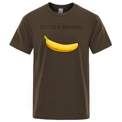 Dolce & Banana Print Mens T-Shirts Crewneck Breathable Tops Oversized Comfortable Tshirt Men'S Short Sleeve S-XXXL Tees Shirts