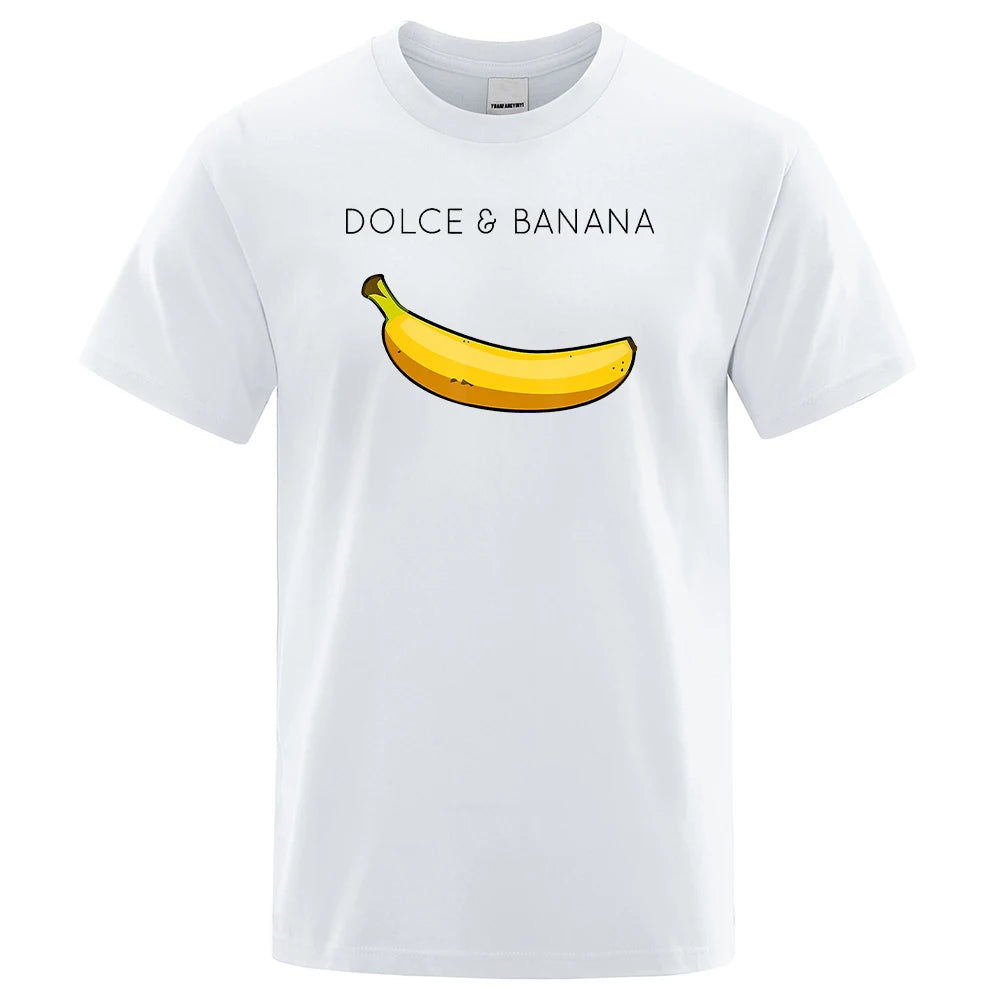 Dolce & Banana Print Mens T-Shirts Crewneck Breathable Tops Oversized Comfortable Tshirt Men'S Short Sleeve S-XXXL Tees Shirts