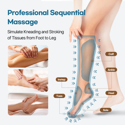 Hubicare Leg Air Massager for Circulation and Relaxation Foot and Calf Massage with Handheld Controller 3 Intensities 2 Modes