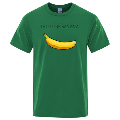 Dolce & Banana Print Mens T-Shirts Crewneck Breathable Tops Oversized Comfortable Tshirt Men'S Short Sleeve S-XXXL Tees Shirts