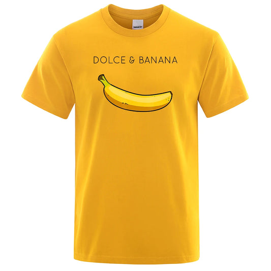 Dolce & Banana Print Mens T-Shirts Crewneck Breathable Tops Oversized Comfortable Tshirt Men'S Short Sleeve S-XXXL Tees Shirts