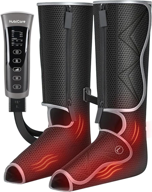 Hubicare Leg Air Massager for Circulation and Relaxation Foot and Calf Massage with Handheld Controller 3 Intensities 2 Modes